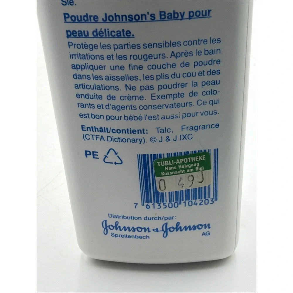 Vintage Johnsons Baby Powder Puder 200g Purest Protection Rare Germany Bottle